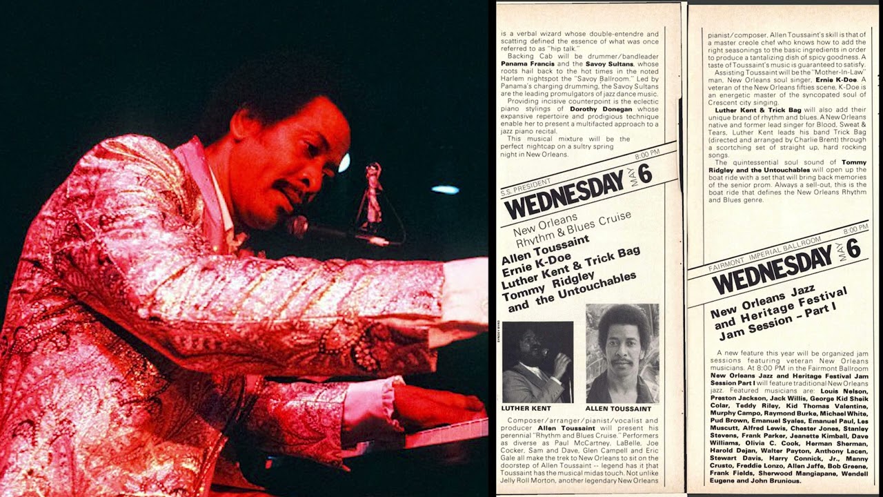 ALLEN TOUSSAINT - RIVERBOAT PRESIDENT, NEW ORLEANS JAZZFEST 1981