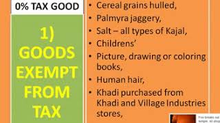 How To Learn Gst Rate In Tax Free Slab-Part-1