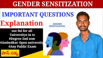 Gender sensitization important questions in Telugu,degree 2nd sem Gender sensitization imp questions