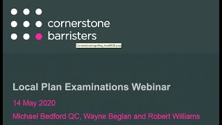 Webinar - Local Plan Examinations
