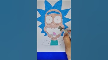 Rick & Morty - Drawing Rick Sanchez with Posca Markers Paint Pens #shorts
