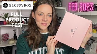 GLOSSYBOX FEB 2023 | Full contents trial &amp; review | Over 40!