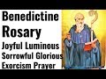 Benedictine Rosary of Deliverance, Joyful, Luminous, Sorrowful, Glorious Mysteries, Cross + Exorcism
