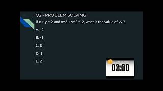 GMAT Official Guide Quantitative Review 2020 | Q2 | If x+y = 2 and x^2 + y^2 = 2, what is the | ARM