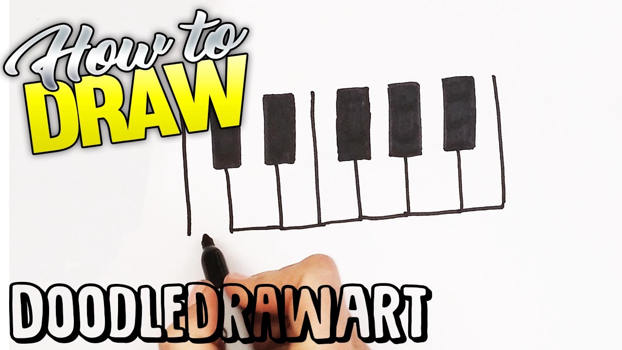 Simple How To Draw A Sketch Of A Piano Keyboard with simple drawing