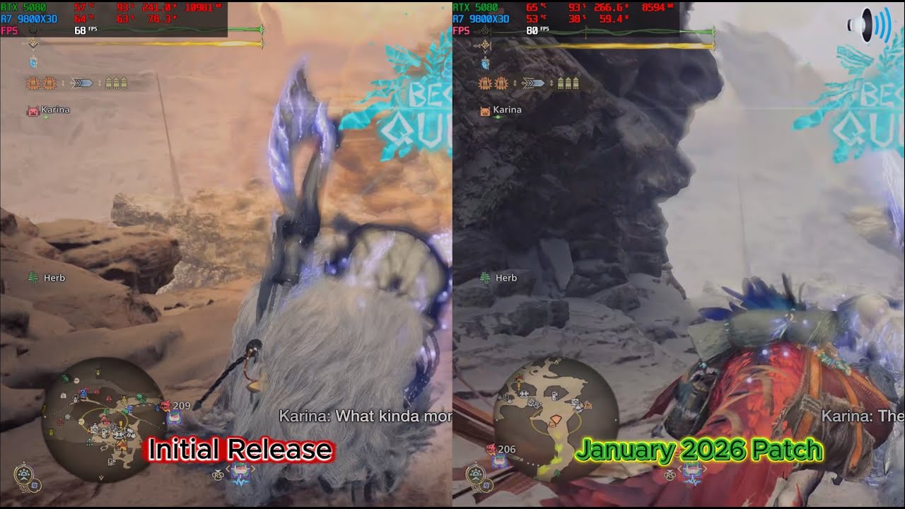 Monster Hunter Wilds PC Performance Comparison After January 2026 Patch