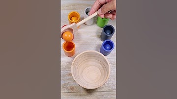 Color Sorting ASMR Wooden Balls Reverse #satisfying #coloring #shorts #asmrsounds #asmr