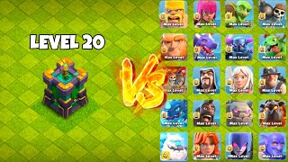 LEVEL 20 Archer tower vs All troops - Clash of Clans #clashofclans#video#viral