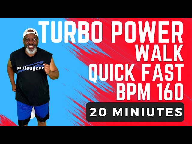 20 Min Turbo Power Walk Cardio Challenge | Quick Fast 160 BPM | Effective Calories Fat Burner! class=