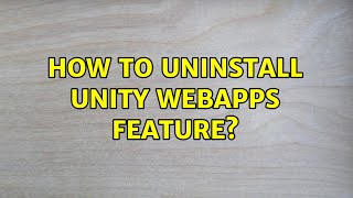 Ubuntu: How to uninstall unity webapps feature?