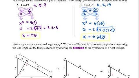 Geom 8.1 Similarity in Rt. Tri.
