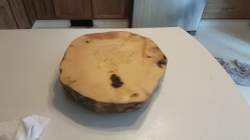easy DIY Lazy susan built with a log slice - ideas