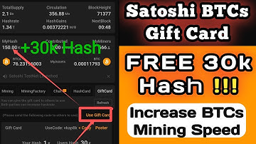 Get 30k Hash Instantly with 1 Gift Card Code - #btcs - Increase BTCs Mining Speed - CORE Mining
