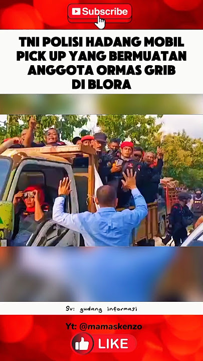 MOBIL PICK UP GRIB DIHADANG TNI POLISI #ormas #gribjaya #polisi #tni #beritaterkini #viralvideo #fyp