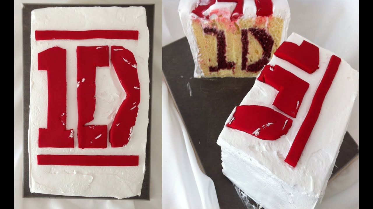 ONE DIRECTION birthday cake with logo inside HOW TO Cook That Ann Reardon, surprise inside cake | How To Cook That