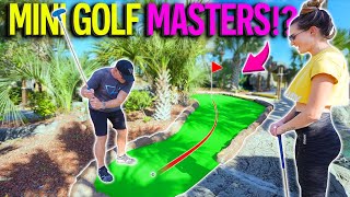 Playing the Mini Golf Masters PROFESSIONAL Course! 2v2 Match!