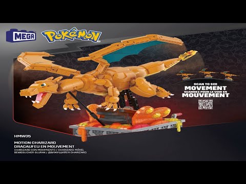 Mega Construx Pokémon Dracaufeu en mouvement