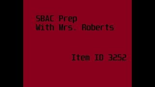 Sample Item 3252   SBAC Mathematics
