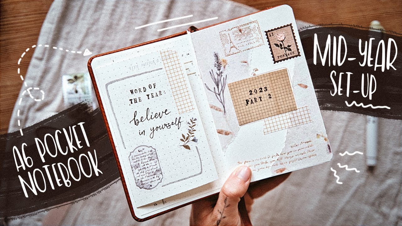 Mid year bullet journal set up 2023 - A6 pocket size notebook