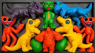 Colorful Dinosaurs Jurassic world Dominion: King kong, Dhiloposaurus, Velociraptor, Spinosaurus