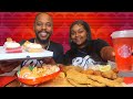 HAPPY VALENTINE'S DAY + TIKTOK DATE NIGHT CHALLENGE | SUSHI + FRIED SEAFOOD P + CAMI CAKES CUPCAKES