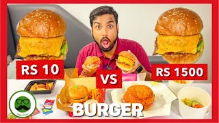Rs 1500 Burger | Cheap Vs Expensive Food Challenge | Veggie Paaji