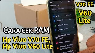 Cara cek ram Hp Vivo V70 FE, Vivo V60 Lite
