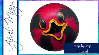 Painting Tutorial #85: How to Draw and Paint an Ostrich | Rock Painting @AprilMayFineArt