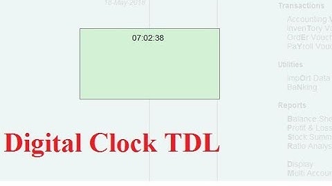 Tally TDL for Digital Clock   for your Relax Time  :Tally Add on for Clock