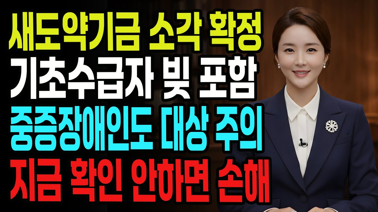 확정 이슈! 새도약기금 1차 소각… 기초수급자·중증장애인, 내 빚도 포함인지 3분 확인 | 시니어 지혜 | 오디오북 | 노년 이야기 | 숨겨진 사실