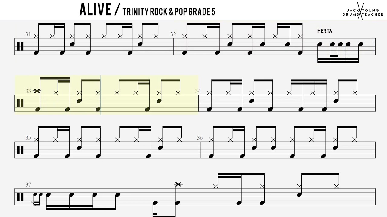 How to Play Alive - Trinity Rock & Pop Drums Grade 5
