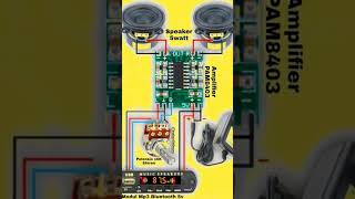 Bluetooth Mp3 Module Circuit on PAM 8043 with Master Volume #electronic #electronicmusic #skema