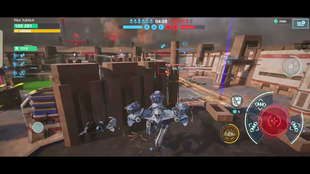 Jogando com o novo robô e o novo ultimelte no test servem 