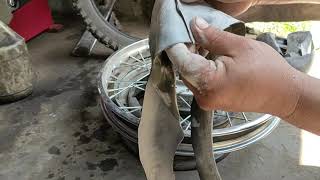 How to make spoke type rim converted to tubeless and using cornstarch as tire sealant by VRAS CHANNEL 746 views 2 months ago 5 minutes, 53 seconds