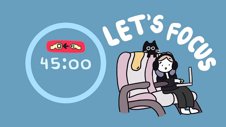 Travel Pomodoro Timer 8x45 (6hrs) | ADHD | Let's get focused! | Airplane Brown Noise ♡