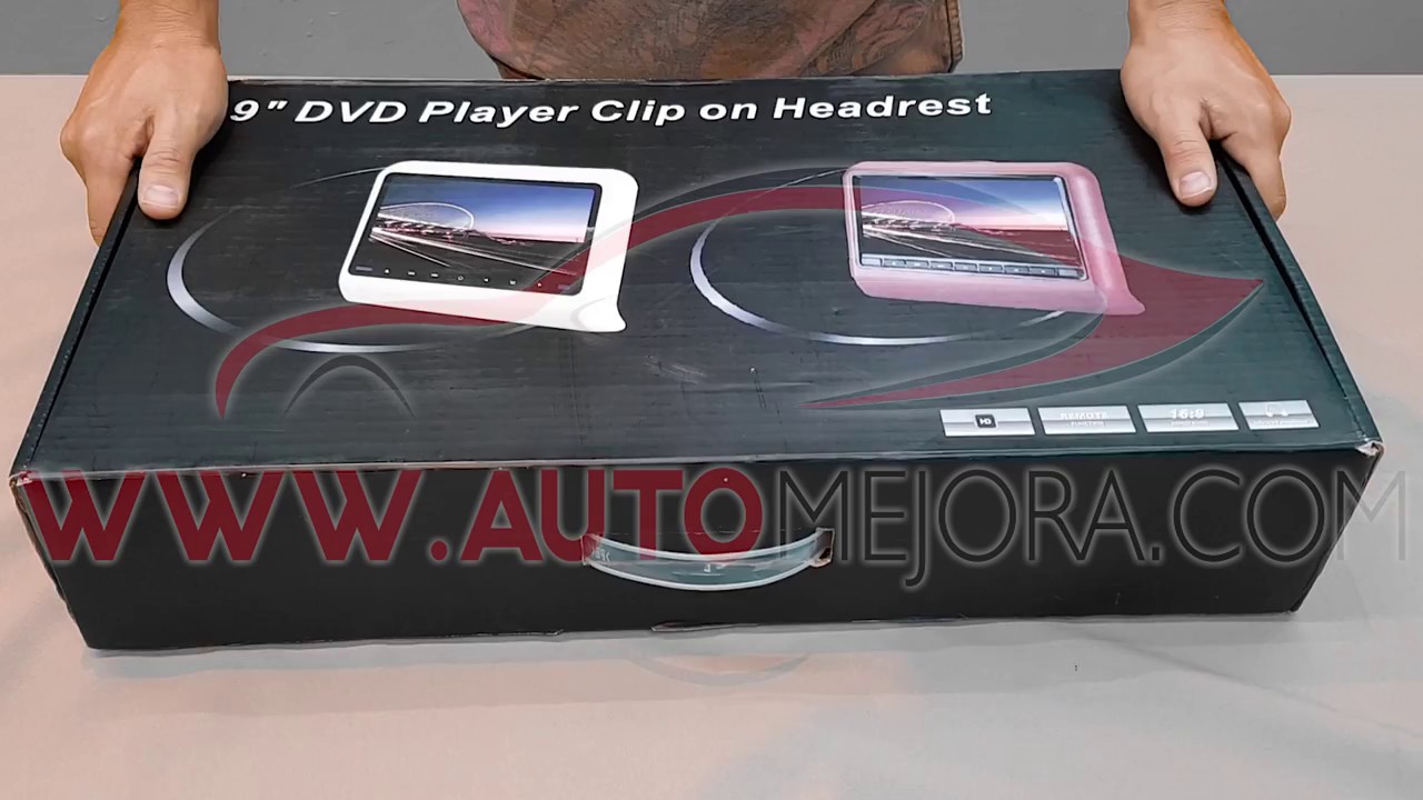 Como instalar las pantallas DVD Player Clip on headrest de 9 " YouTube