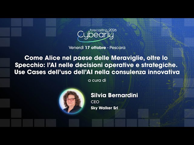 L'intervento di Silvia Bernardini a Cybearly Forecasting 2026