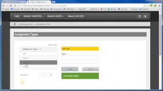 Celebrity Trimble Asset Manager: Assignment Types and Transfer Reasons Profile