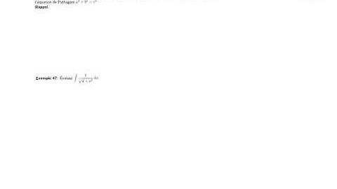 Intégration par substitution trigonométrique (1)