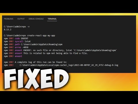 How to Fix npx Create-react-app Not Working in Visual Studio Code - Create React App Error VSCode