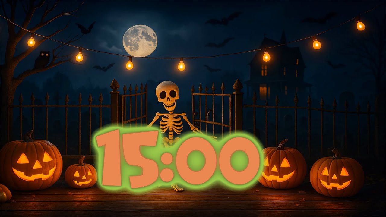 15 Minute Halloween Timer Countdown with Music 💀🦇 - YouTube