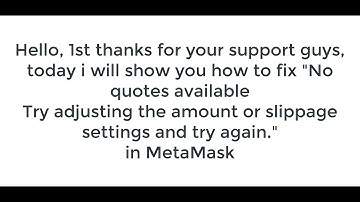How To Fix MetaMask App No Quotes Available | Working! - 2025