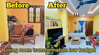 Middle Class Indian Living room Makeover |living room Makeover in low budget|living room decoration