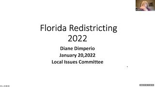 2022 FL Redistricting  Jan  20, 2022  Speaker  Diane Dimperio