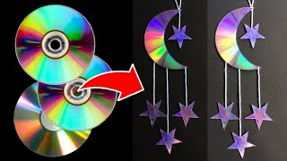 CD Craft | TAP TO UNMUTECD Crafts | MOON and STAR Waste CD | C D Wall Hanging Easy | Hand Craft