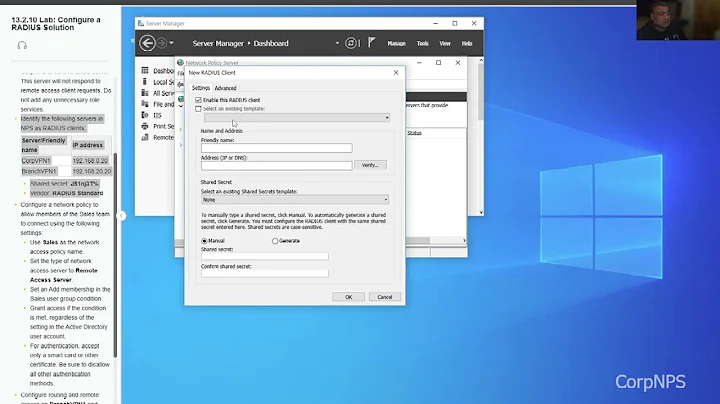 13 2 10 Lab Configure a RADIUS Solution
