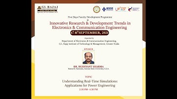 Day 1  Speaker  Dr  Dushyant Sharma in FDP organized by Electronics & Communication Dept