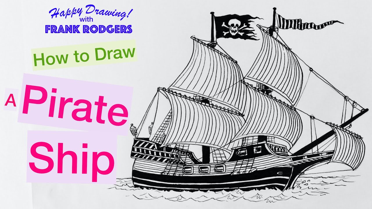 How to draw a Pirate Ship Real Easy 
