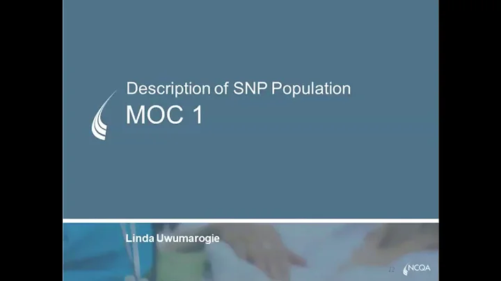 SNP Approval - Model of Care Training Elements 1 - 2