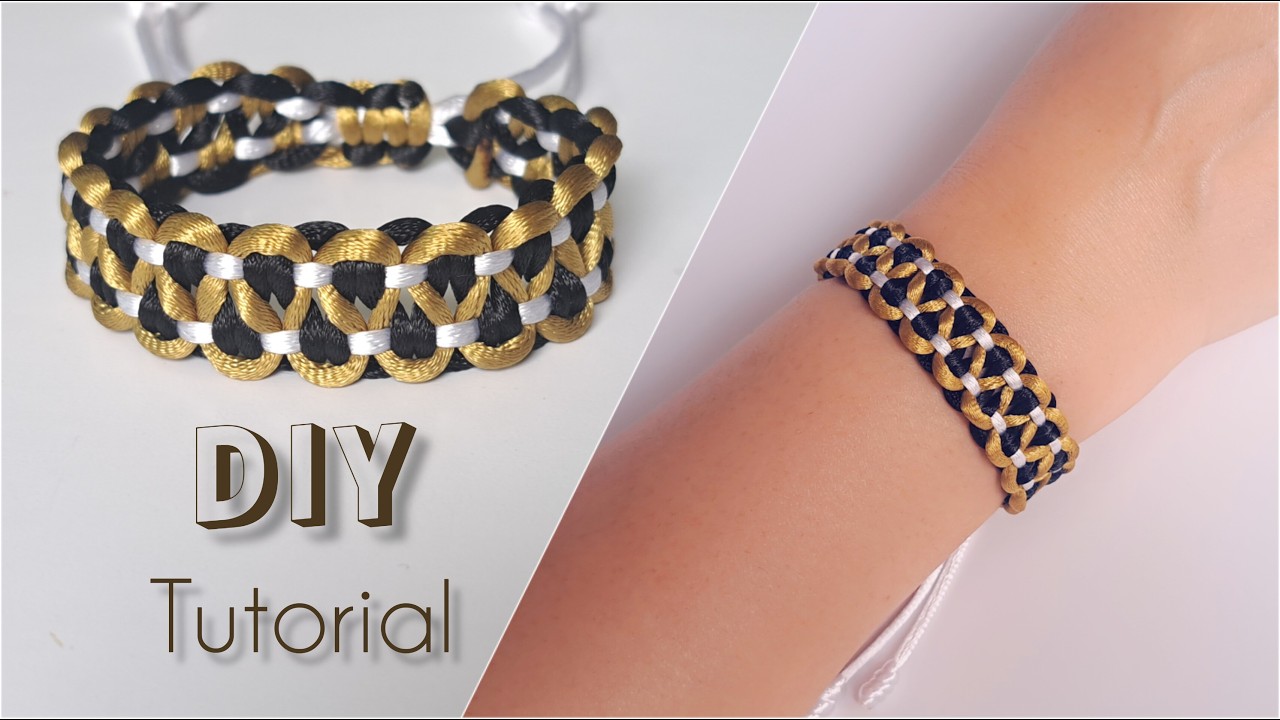 Элегантный макраме-браслет | Новый вариант квадратного узла